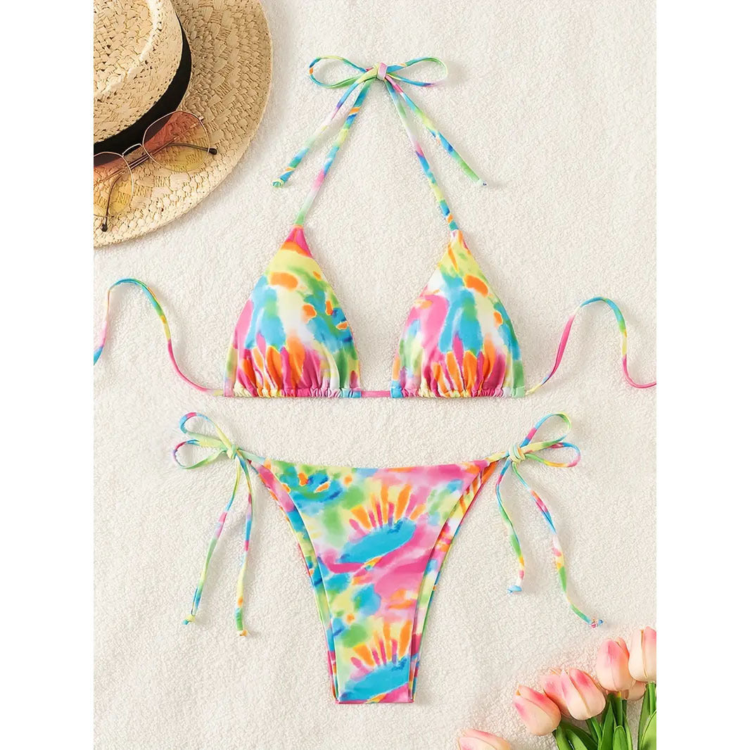 Women's Camouflage Halter Bikini Two-piece Set