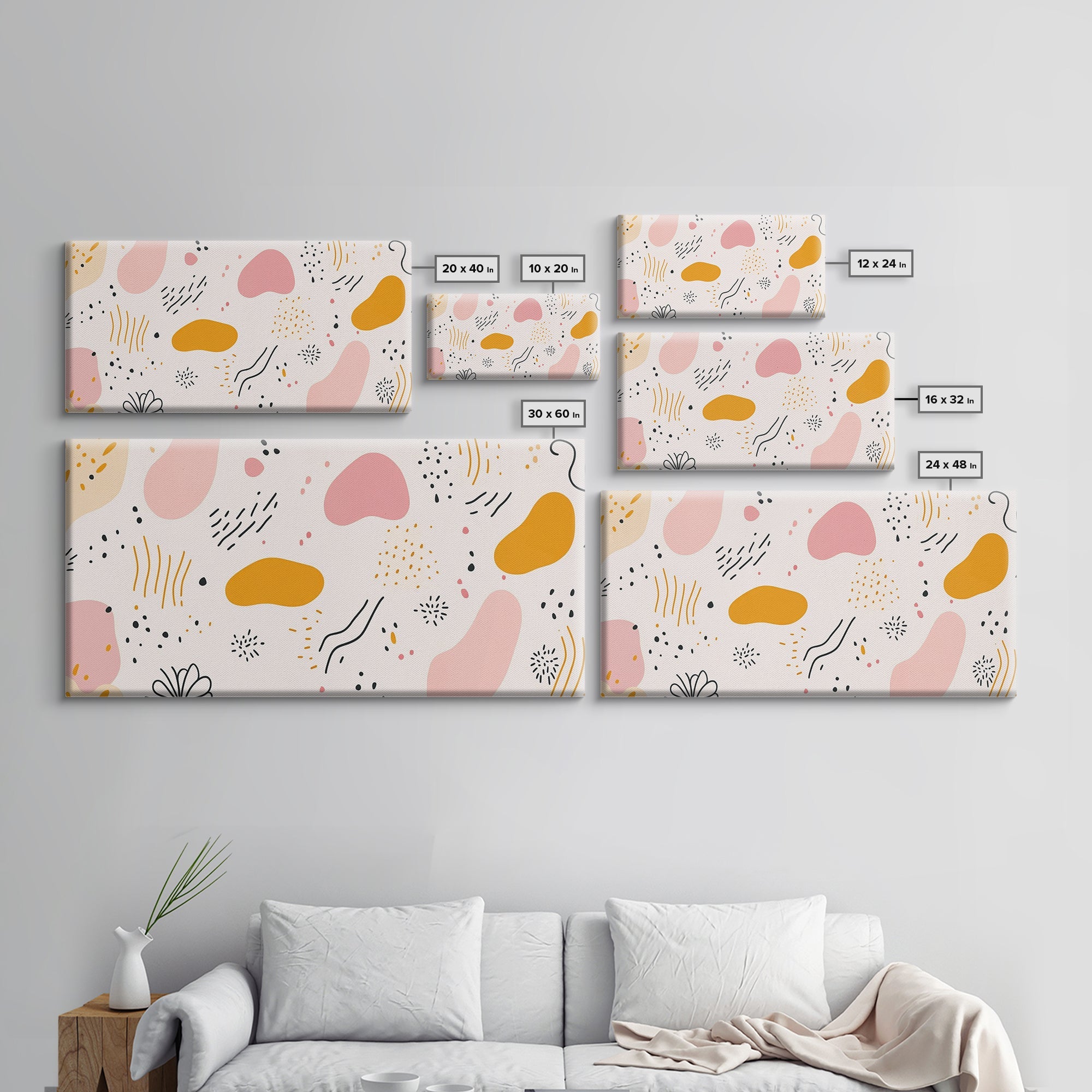 Mid Cenutry Modern Retro 90s Inspired Shopping Mall Wall Art Canvas Print, Abstract Art, Horizontal Canvas Ready To Hang