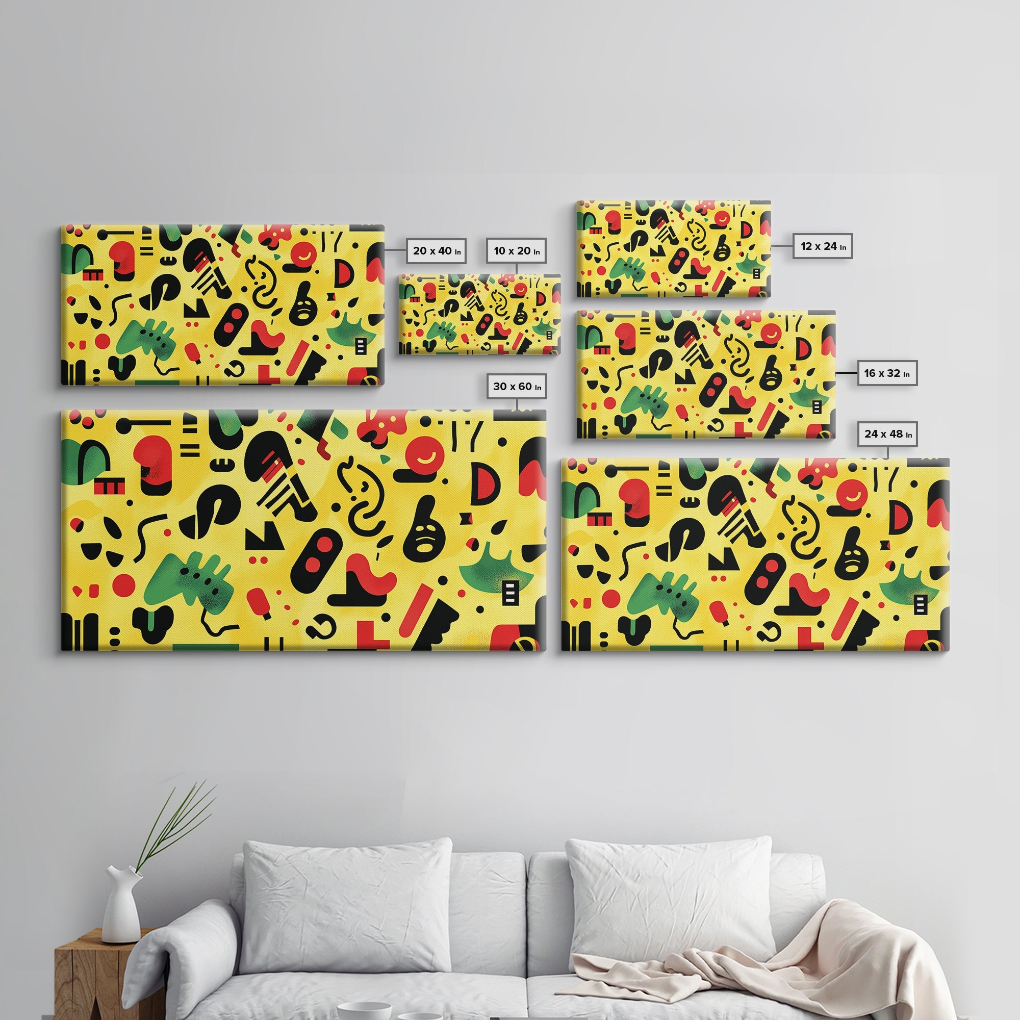 Boy's Room Or Nursery Room Wall Art Framed Canvas Print, Retro 90s Style Wall Art, Kid's Room Wall Art