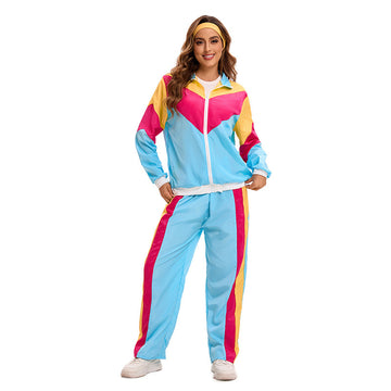 Retro Adult Women's Disco Sportswear Carnival Party Hip-Hop Stage Performance Outfit Set