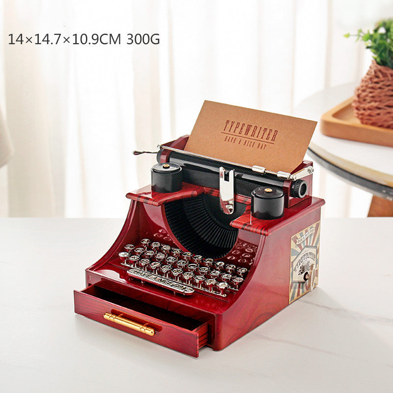 Retro Nostalgic Old-fashioned Typewriter Projector Music Box Music Box Home Decoration Ornaments