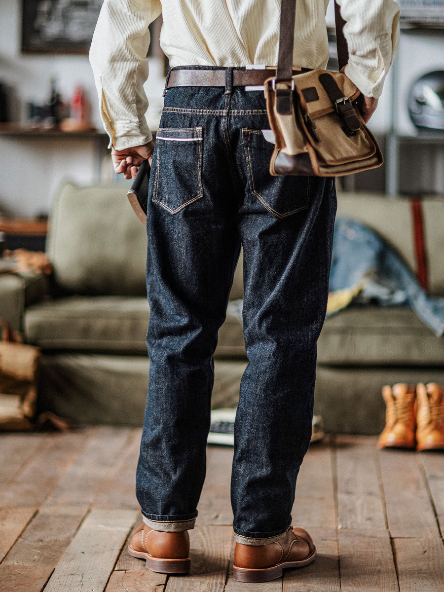 Selvedge Raw Denim Relaxed Tapered Jeans
