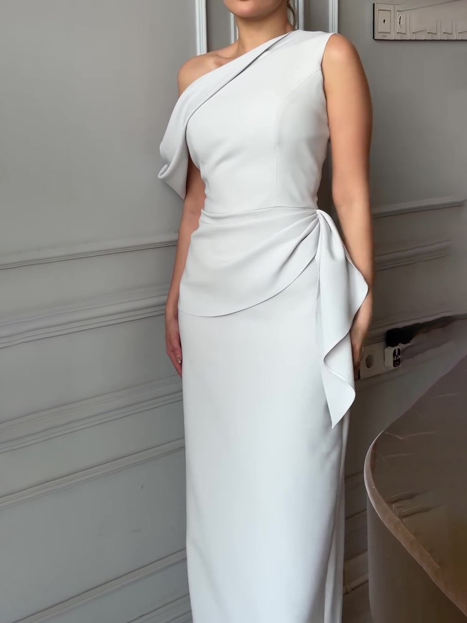 Solid Color Off-Shoulder Sleeveless Maxi Dress