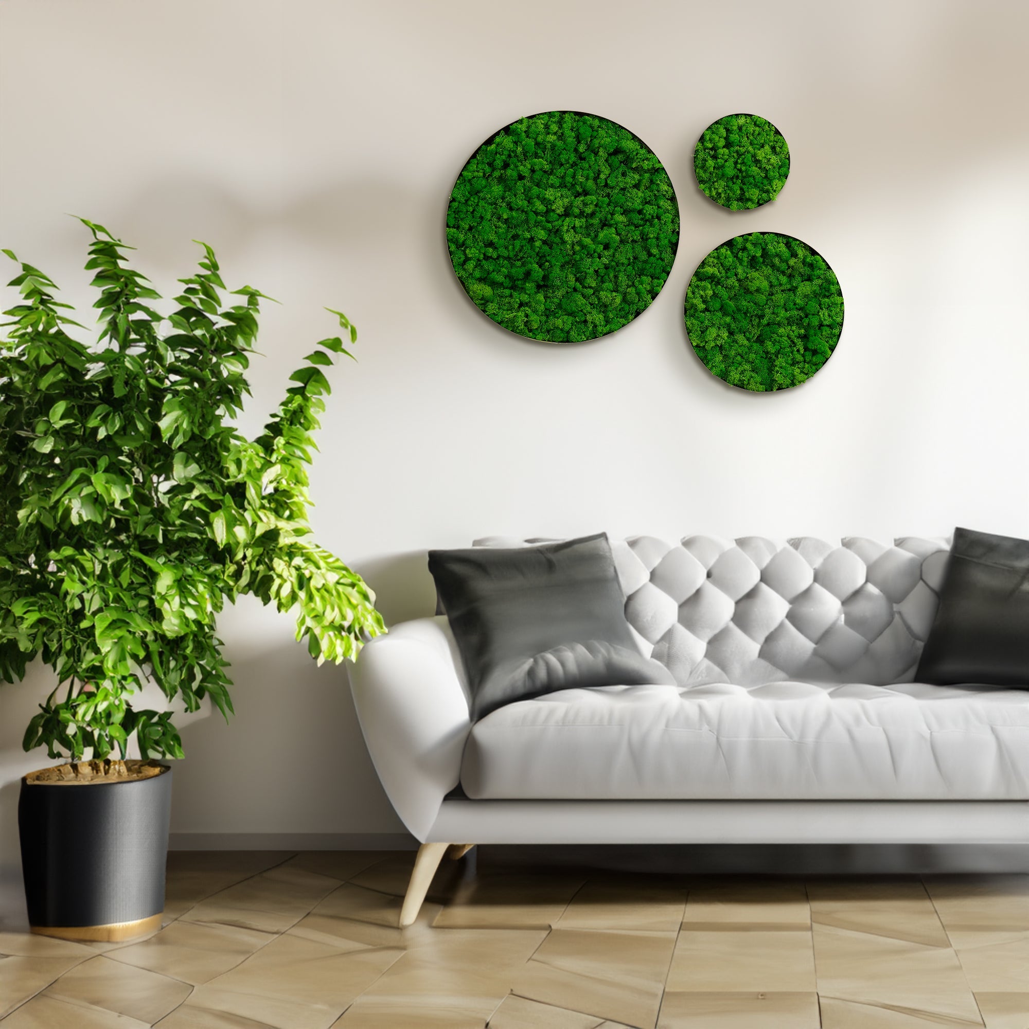 Round Framed Moss Wall Decor, only the Large
