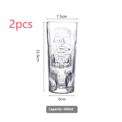 Hawaiian Grimace Tiki Cup Tiki Face Glass Cup