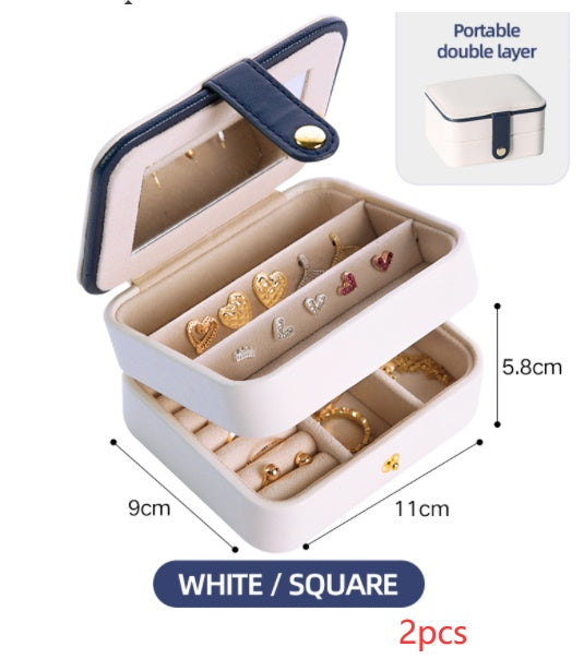 Jewelry Storage Box Desktop Dustproof Earrings Earrings Necklace Storage Box Screen Folding Jewelry Organizer