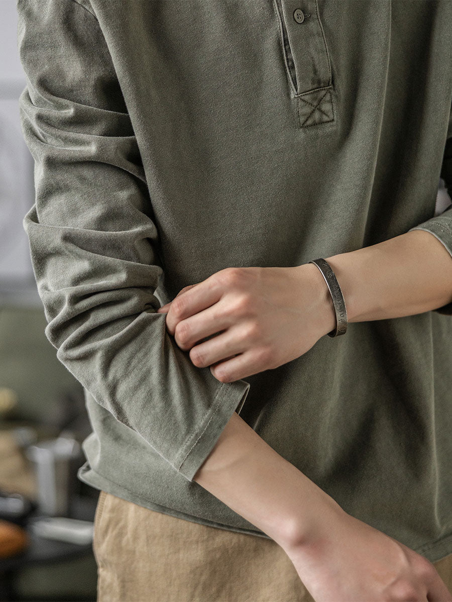 Vintage Long Sleeve Henley Shirt