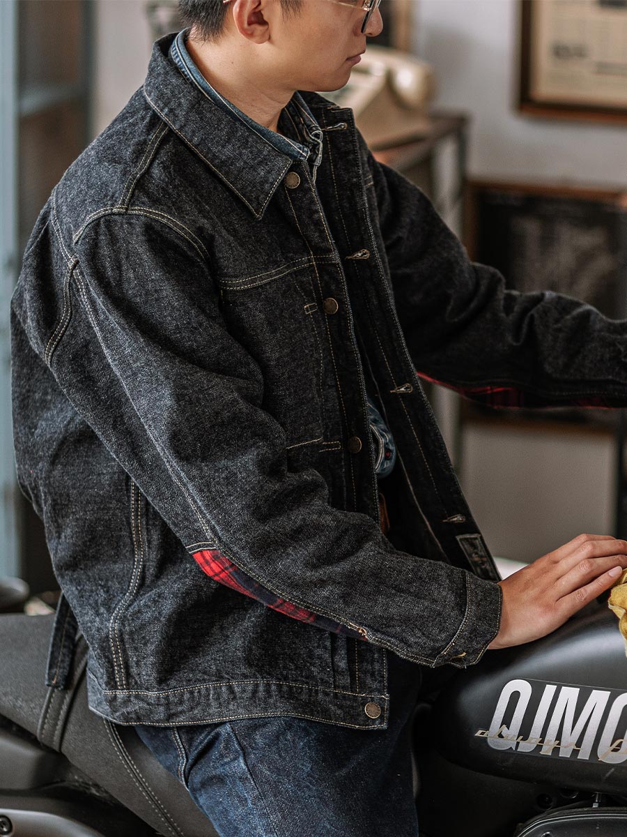 PLEATED FRONT DENIM BROUSE