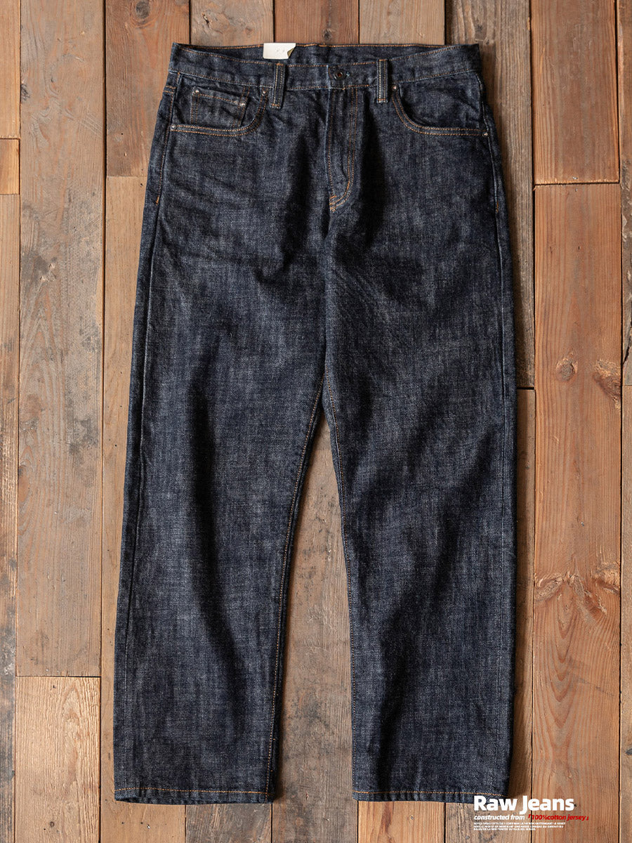 Selvedge Raw Denim Straight Jeans