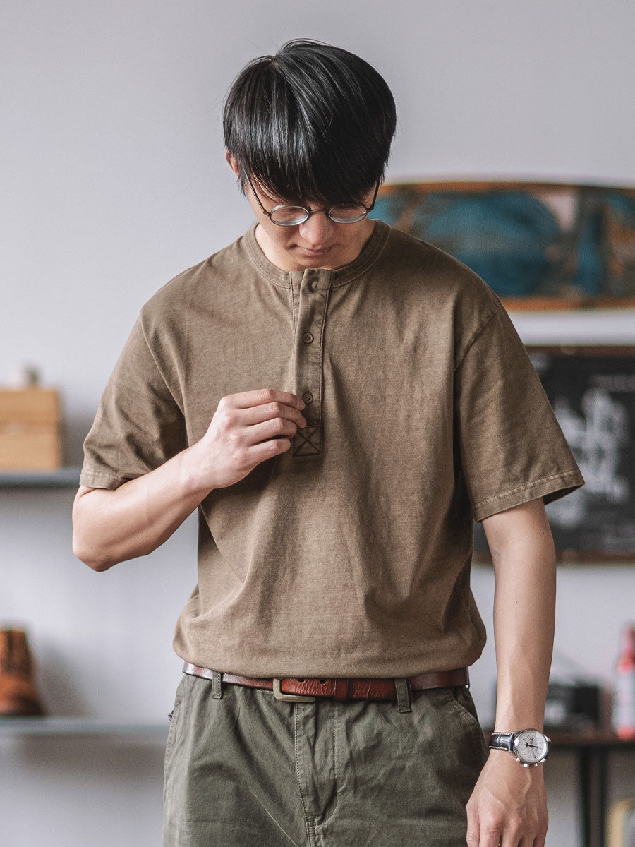 Three-Button Henley Shirt