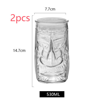 Hawaiian Grimace Tiki Cup Tiki Face Glass Cup