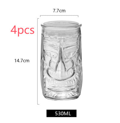 Hawaiian Grimace Tiki Cup Tiki Face Glass Cup