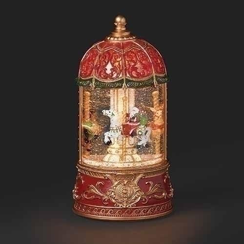 9" Musical LED Santa Carousel Swirl