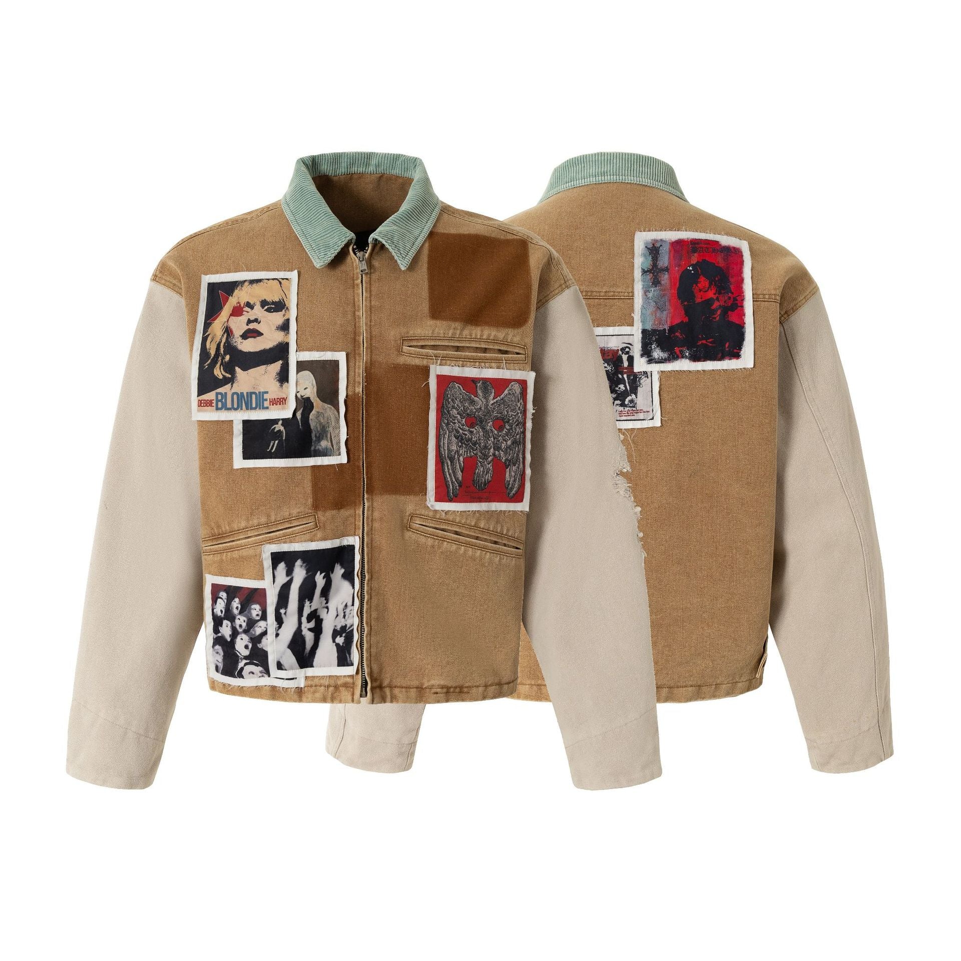 Street Style Patchwork Printed Vintage Heavyweight Jacket