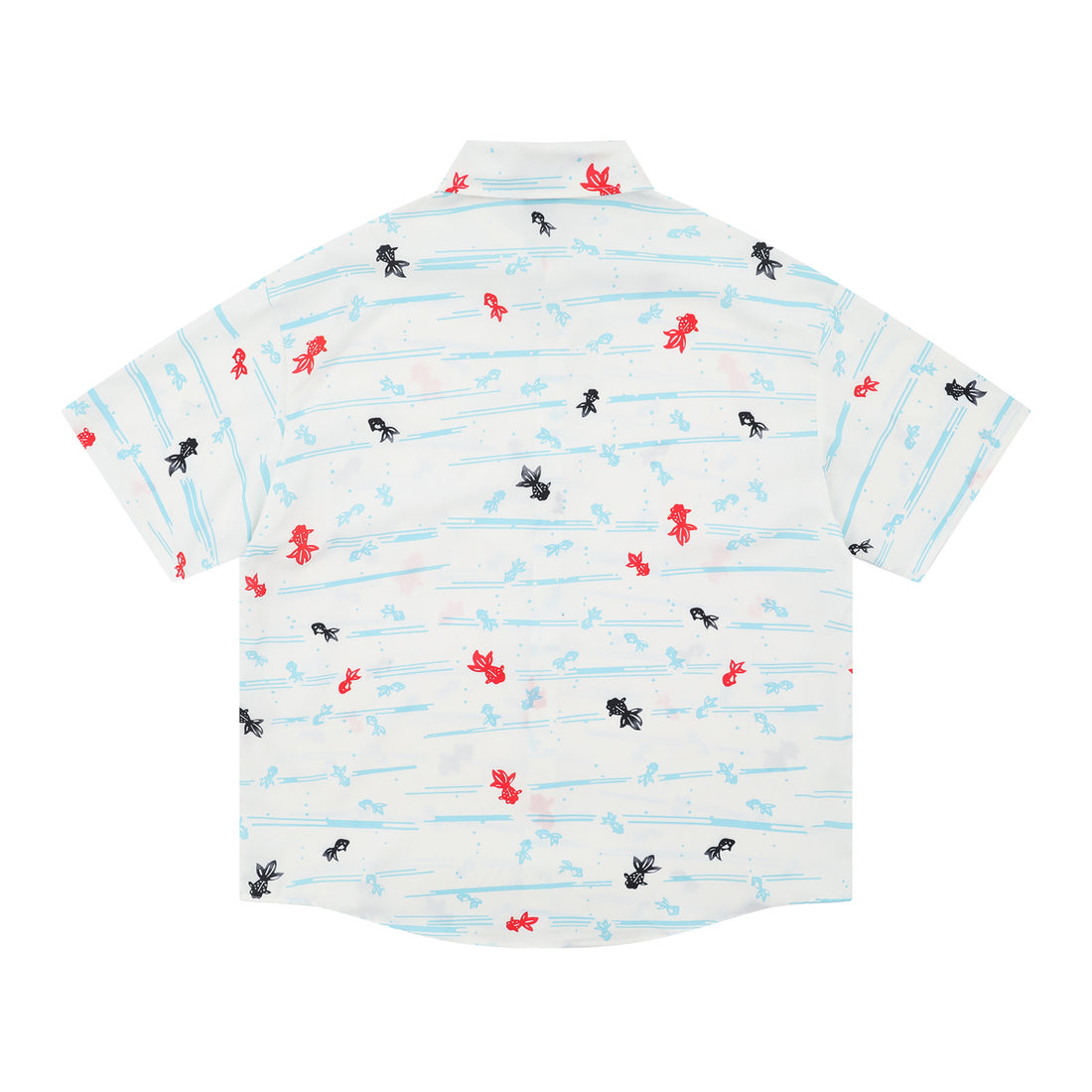 Retro Cartoon Goldfish Short Sleeve Shirt Unisex Loose Casual Versatile Couple Blouse