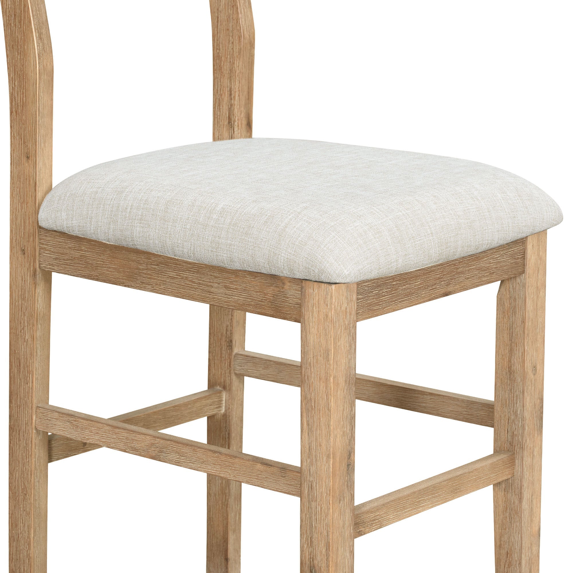 TOPMAX farmhouse countertop height 5-piece dining table set with 1 rectangular dining table and 4 brown dining chairs