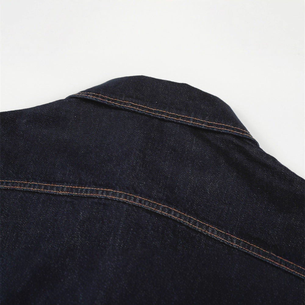 Retro Men's Lapel Deconstructed Patchwork Jacket, Trendy Loose Fit Casual Outerwear for Men