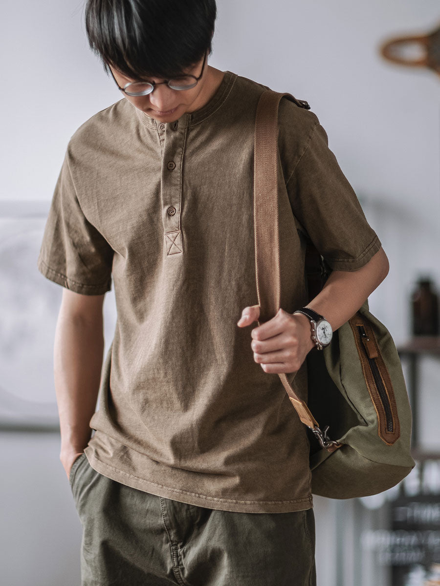 Three-Button Henley Shirt