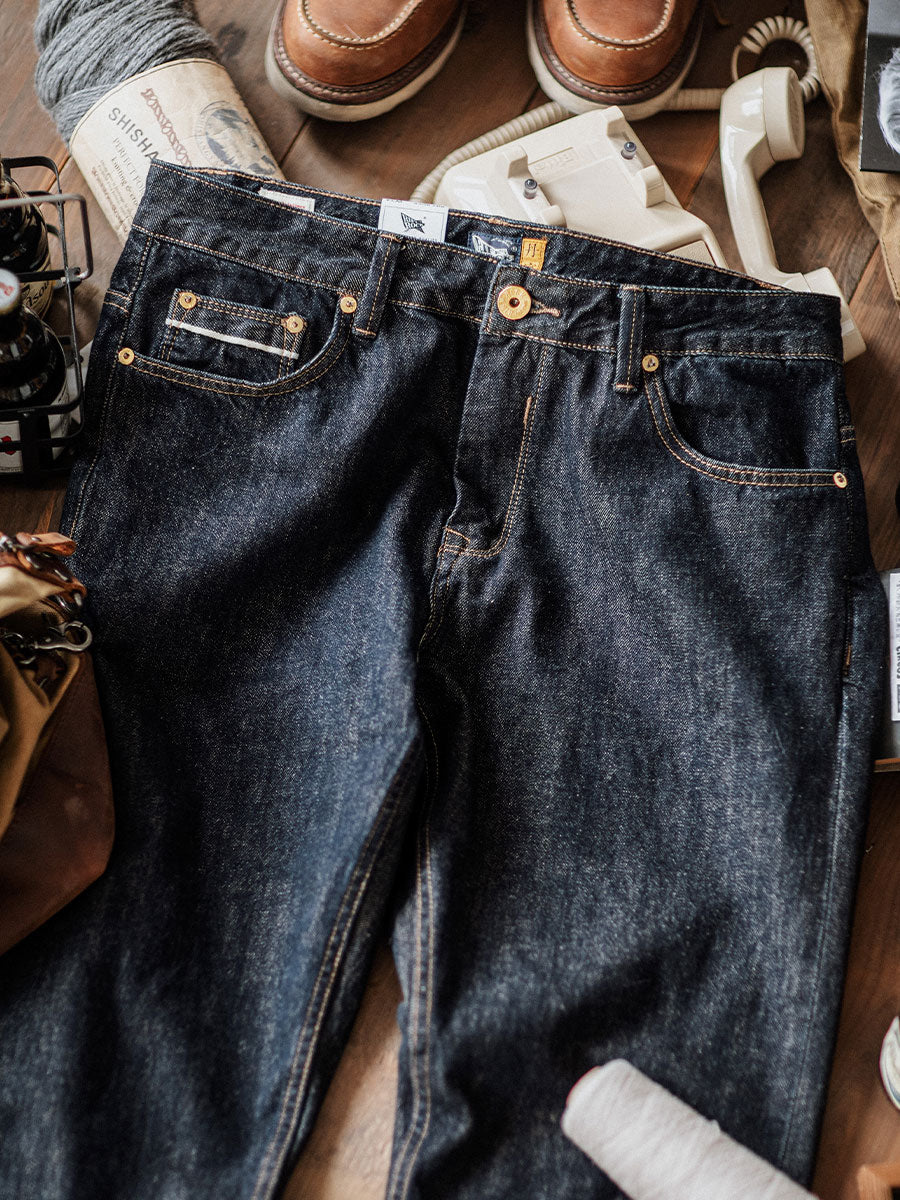 Selvedge Raw Denim Relaxed Tapered Jeans