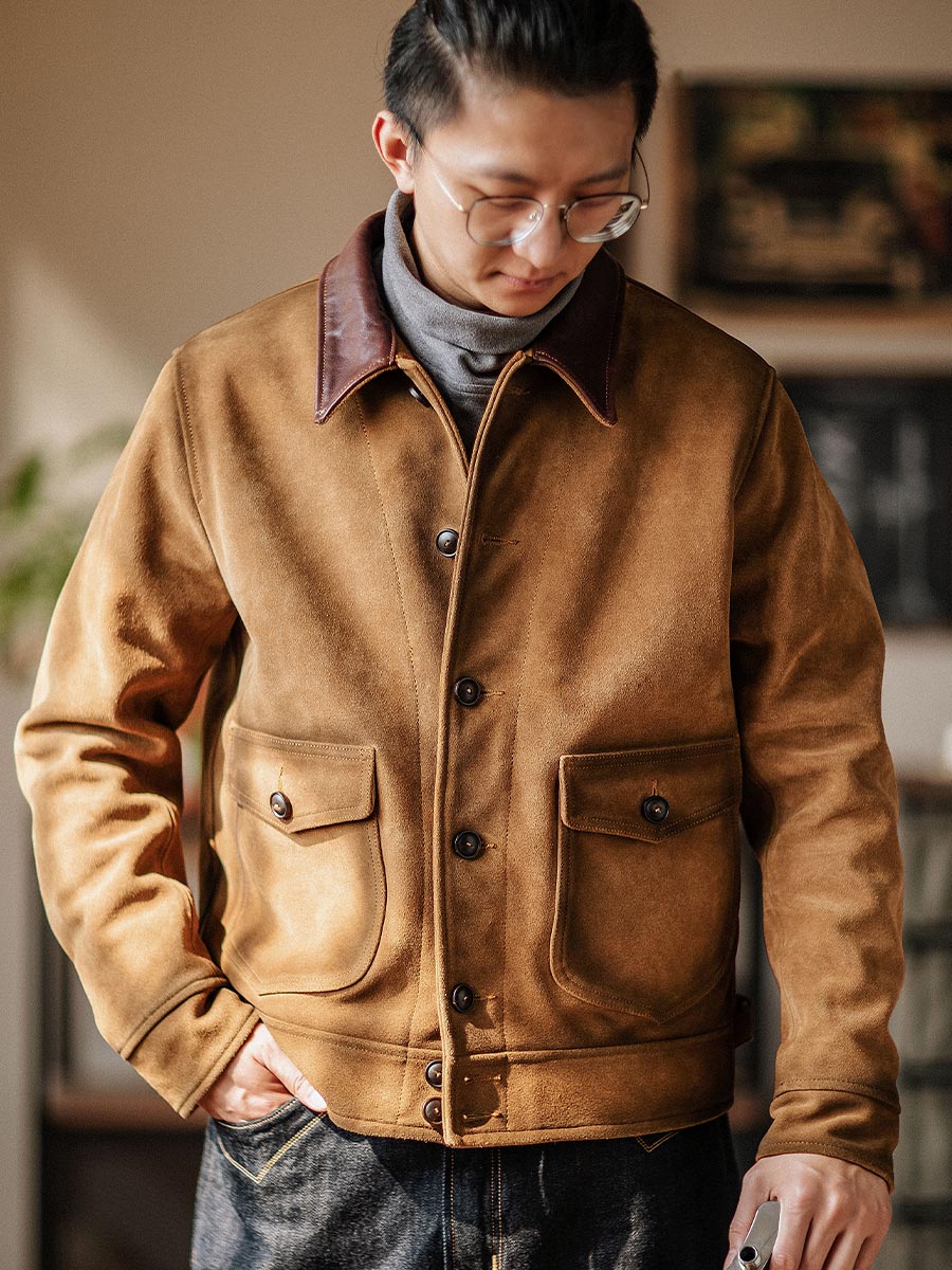 Classic Silhouette Leather Trucker Jacket