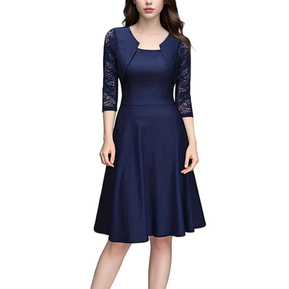 Women's Fashion Personality Vintage Floral Lace Dress