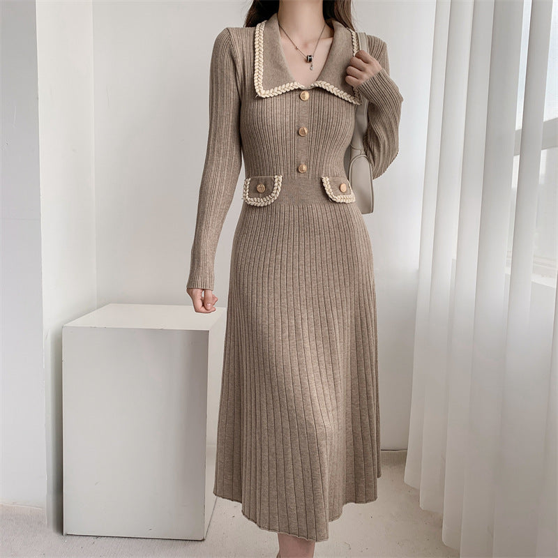 French Style Long Sleeve Knitted Women's Clothing