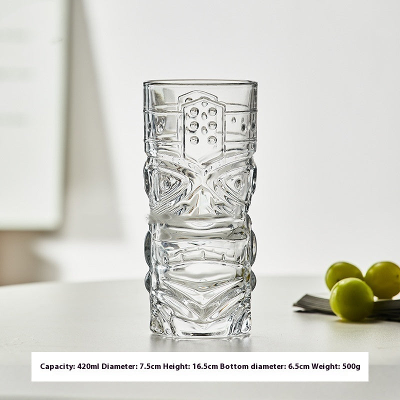 Creative Thickened Glass Tiki Cocktail Cup