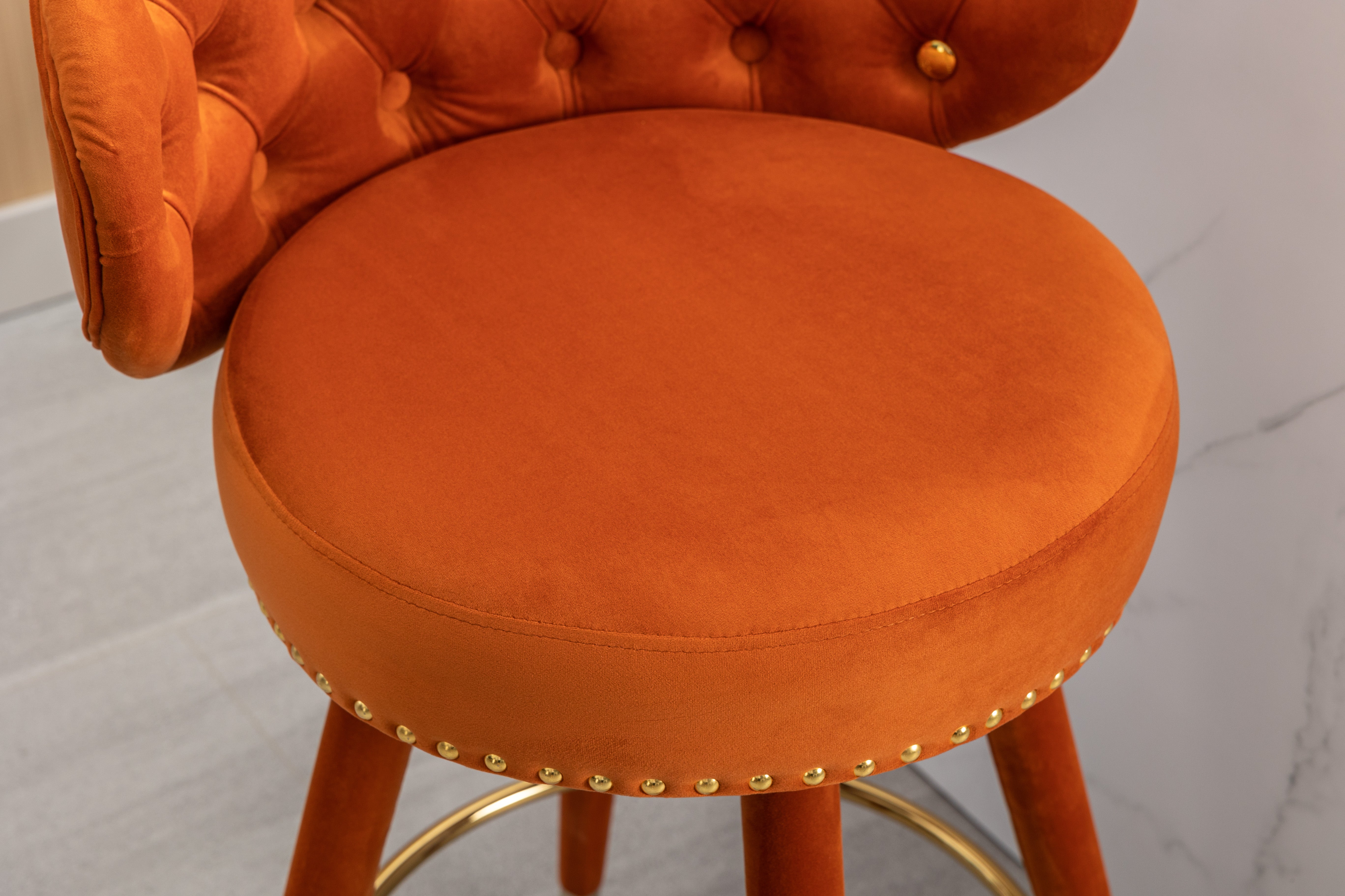 COOLMORE Counter Height Bar Stools Set of 2 for Kitchen Counter Solid Wood Legs with a fixed height of 360 degrees