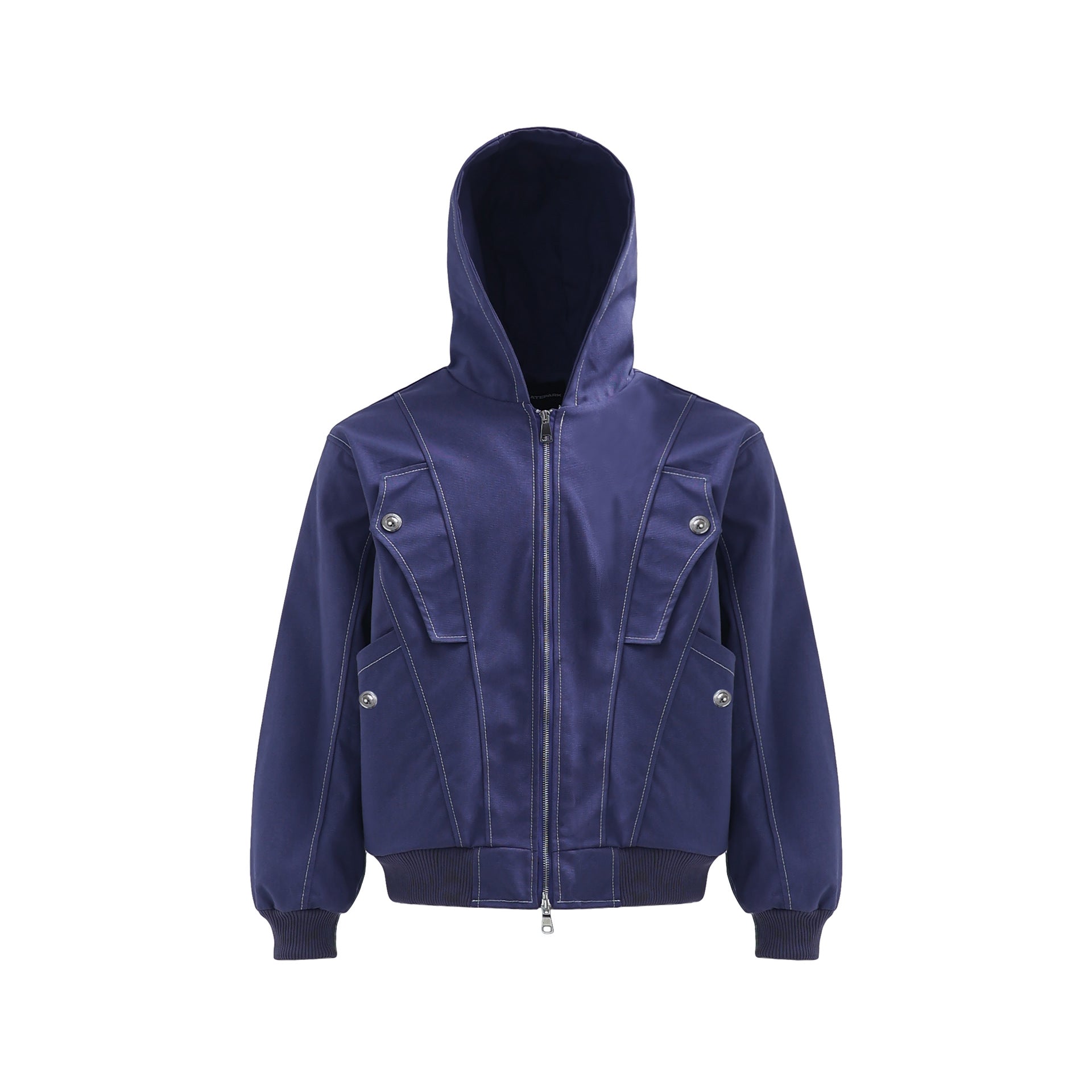 Retro Unisex Streetwear Deconstructed Metal Button Design Men's Loose Jacket Hoodie