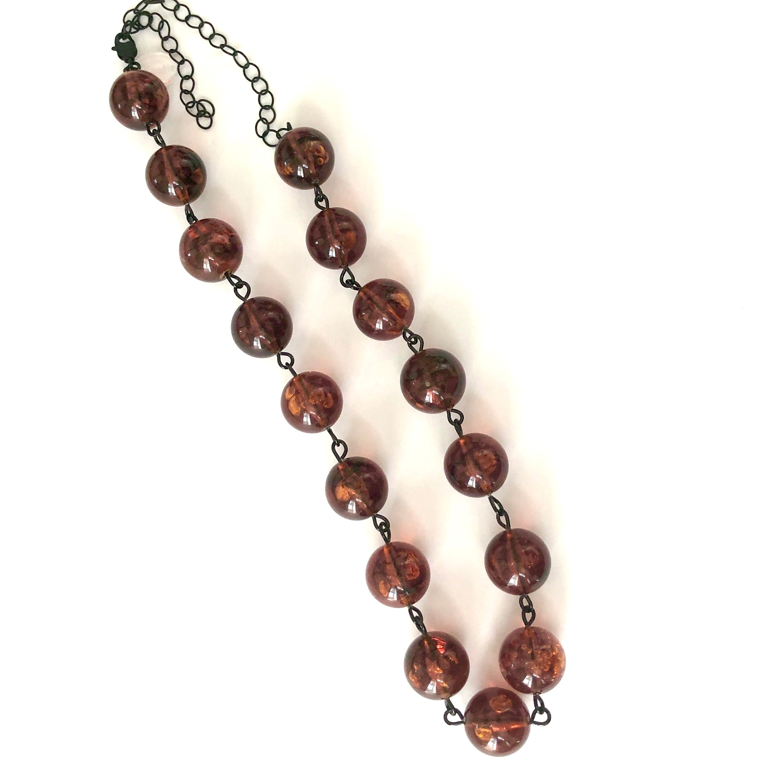 Tortoise Brown Beaded Amelia Necklace