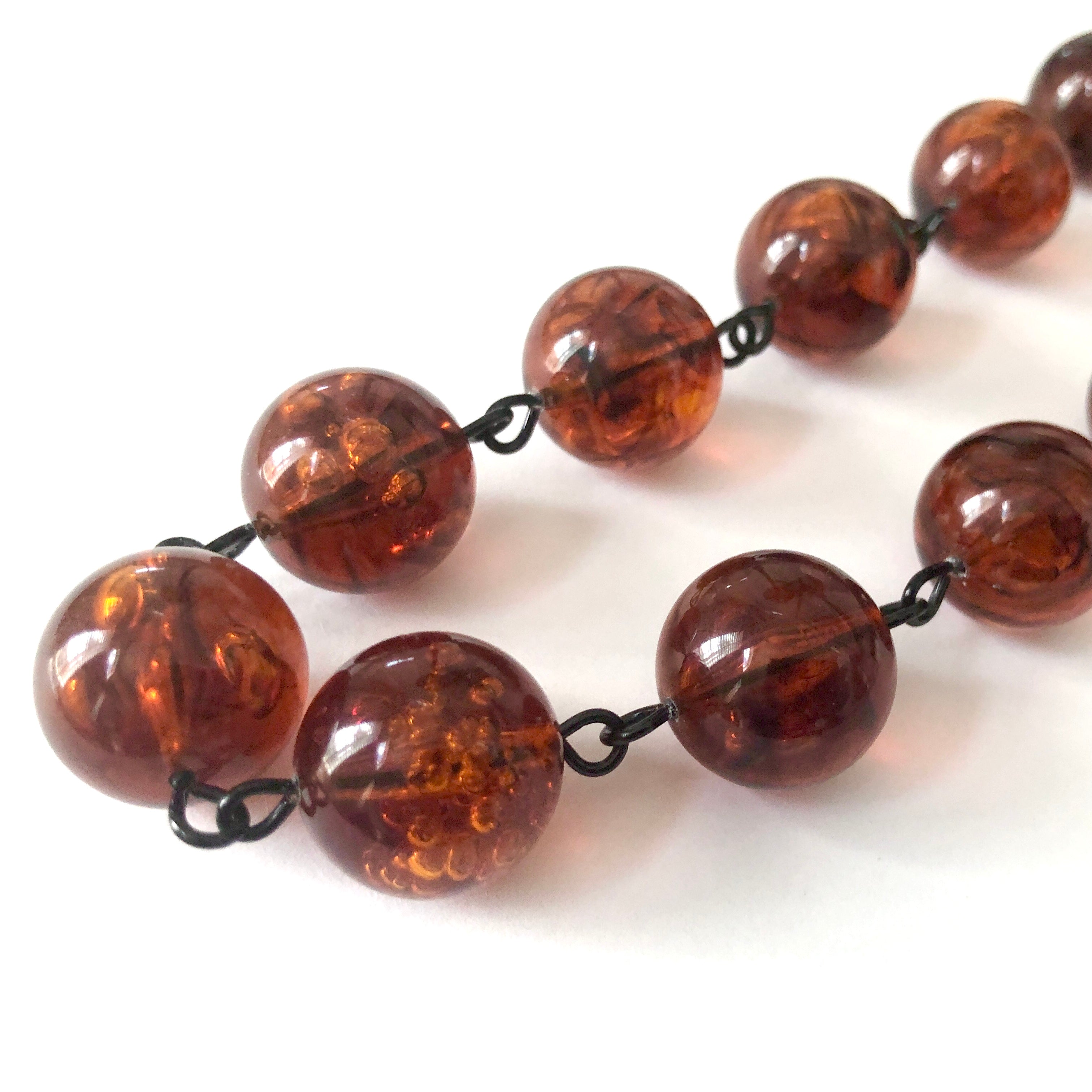 Tortoise Brown Beaded Amelia Necklace