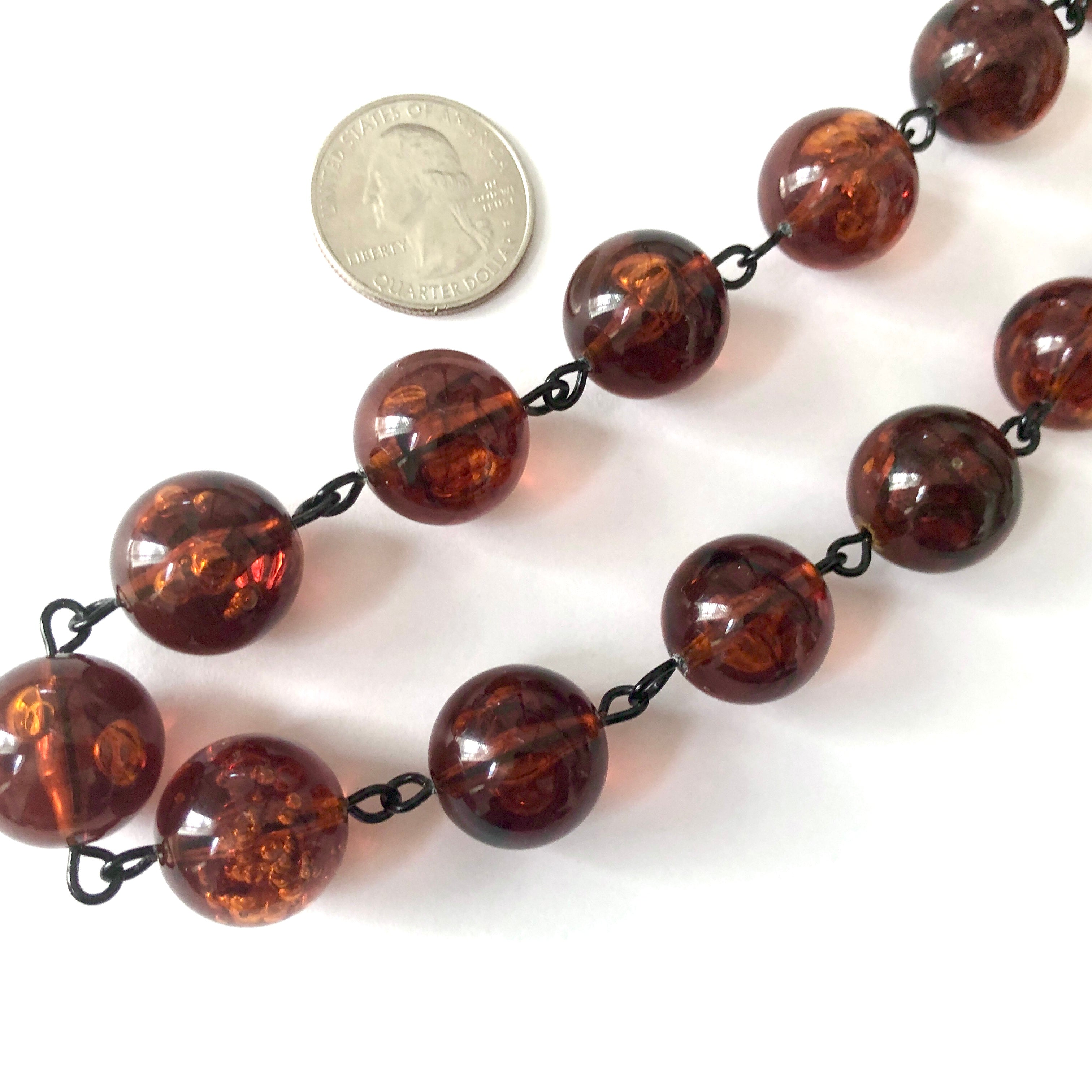 Tortoise Brown Beaded Amelia Necklace