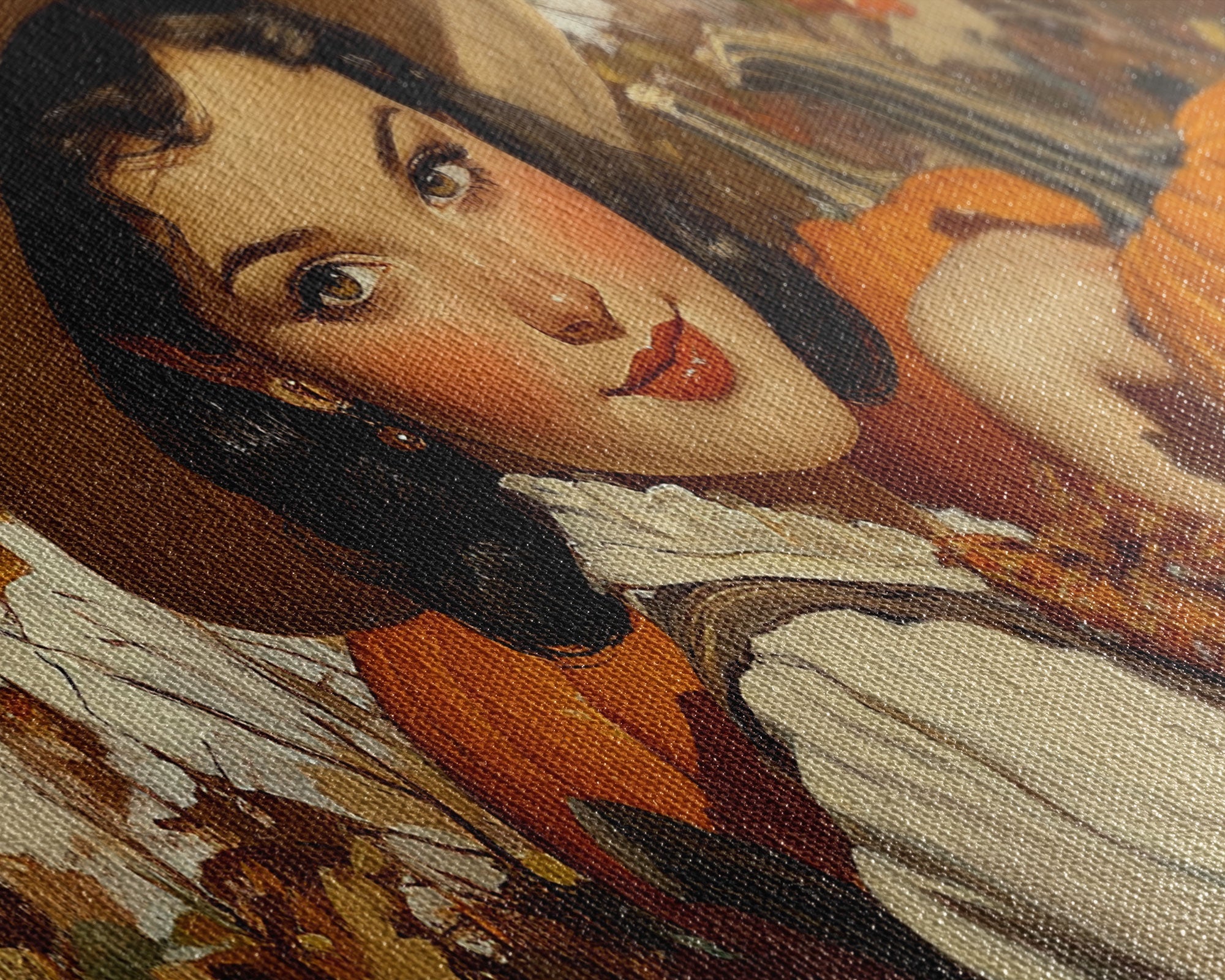 Cowgirl In A Pumpkin Patch, Framed Canvas Print, Retro Style Fall or Thanksgiving Wall Art, Farmhouse Decor, Christmas Wall Decor Gift