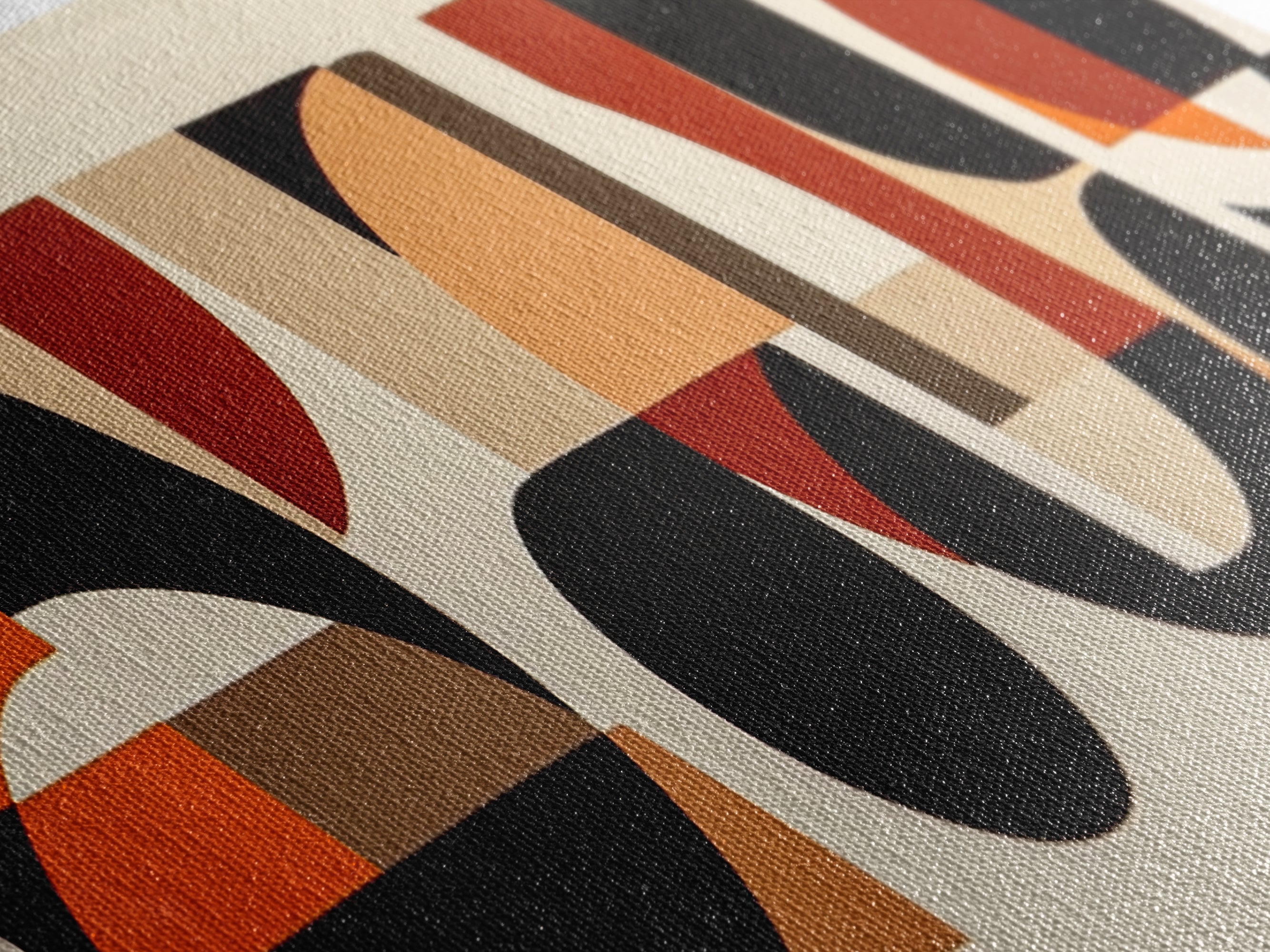 Neutral Wall Art, Earth Tones Mid-century Modern Inspired Geometric Patterns Wall Art, Home Decor, Above Bed Or Sofa Panoramic