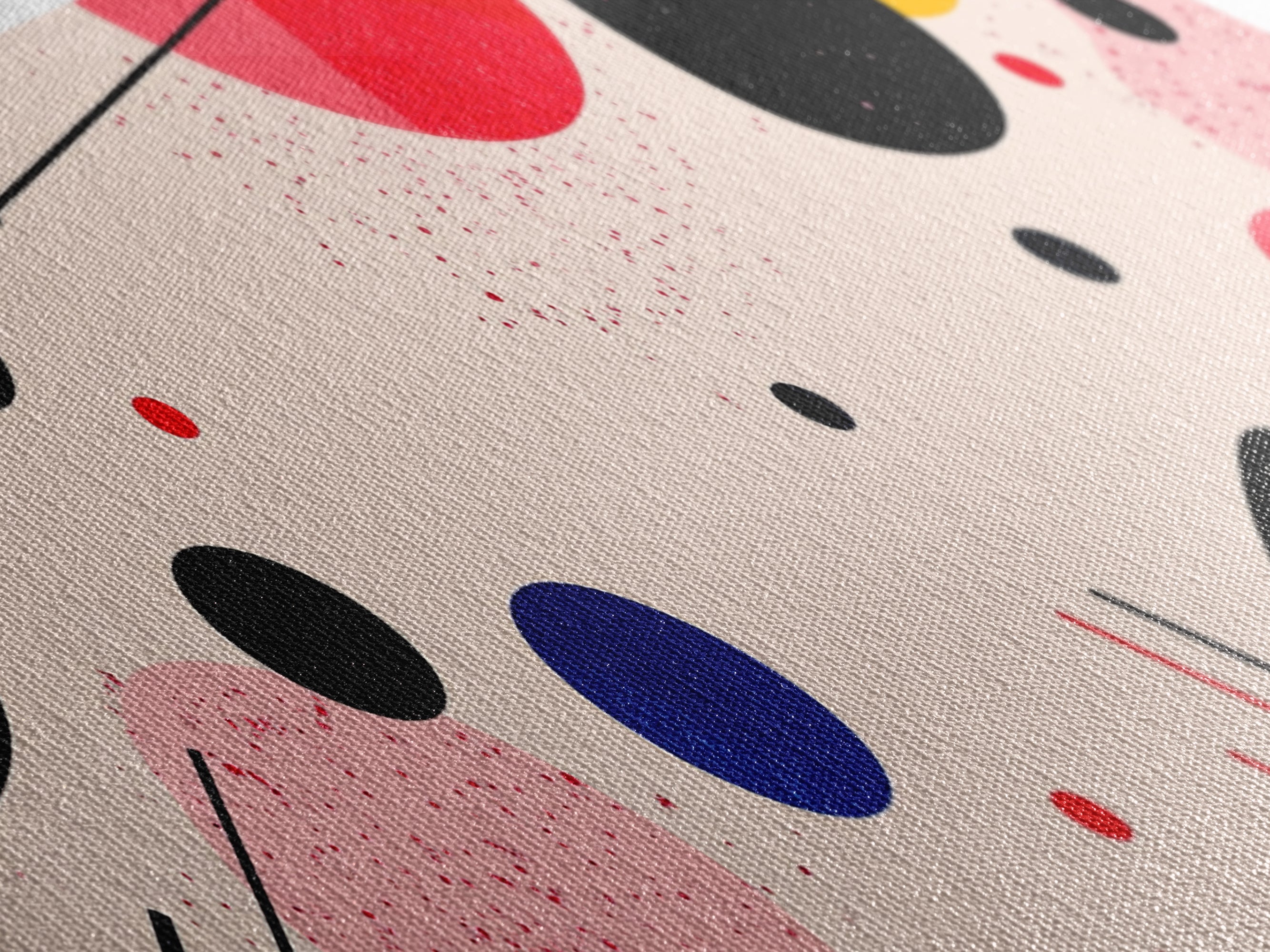 Retro 1990s Inspired Wall Art, Framed Canvas Print, Pink and Cerise Geometric Shapes, Boho Abstract Art, Modern Art / Home Decor