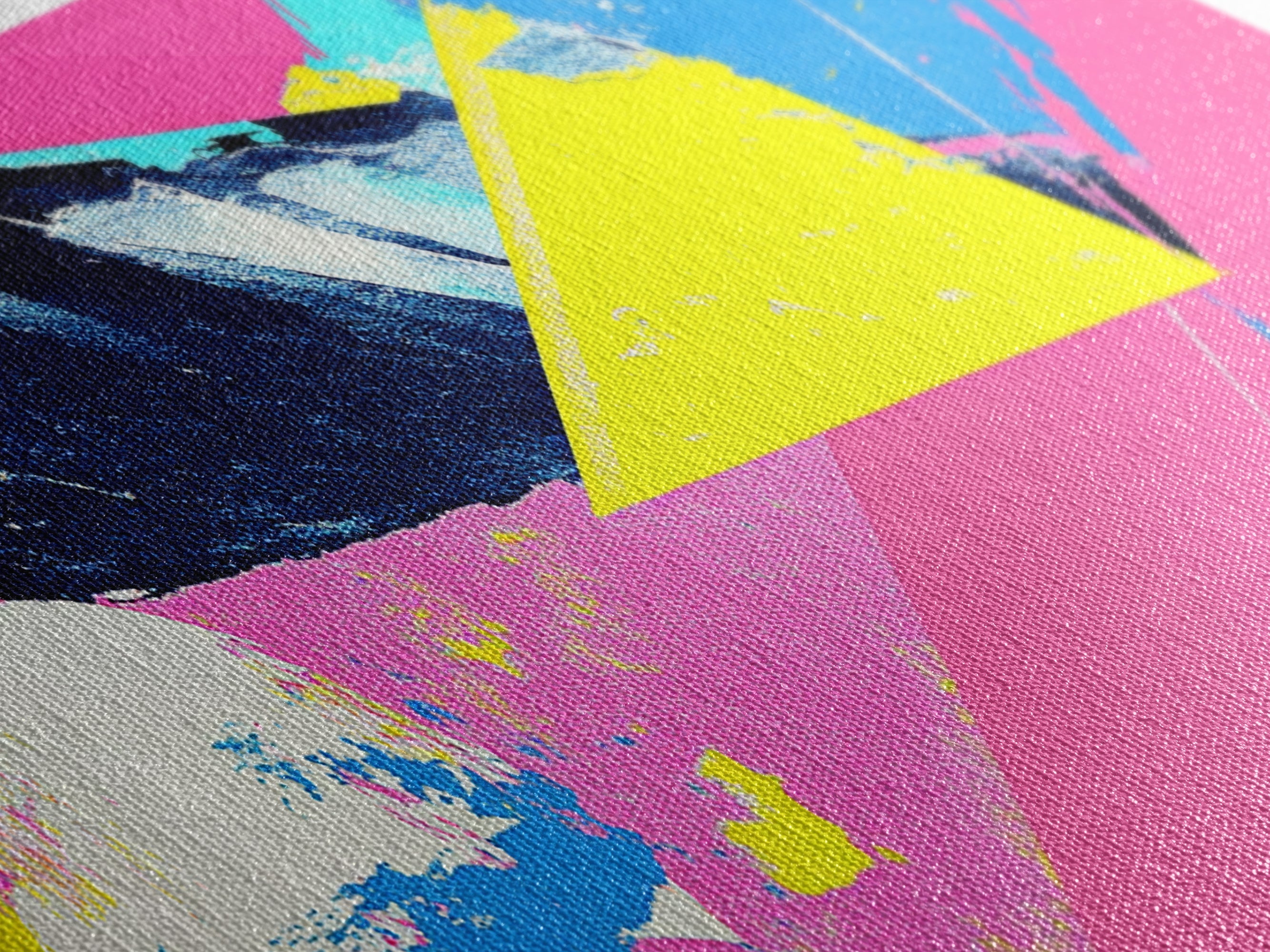 Vaporwave Abstract Wall Art, Canvas Print, Retro 80s Vibe Home Decor, Pink and Turquoise Wall Art, Oversized Art