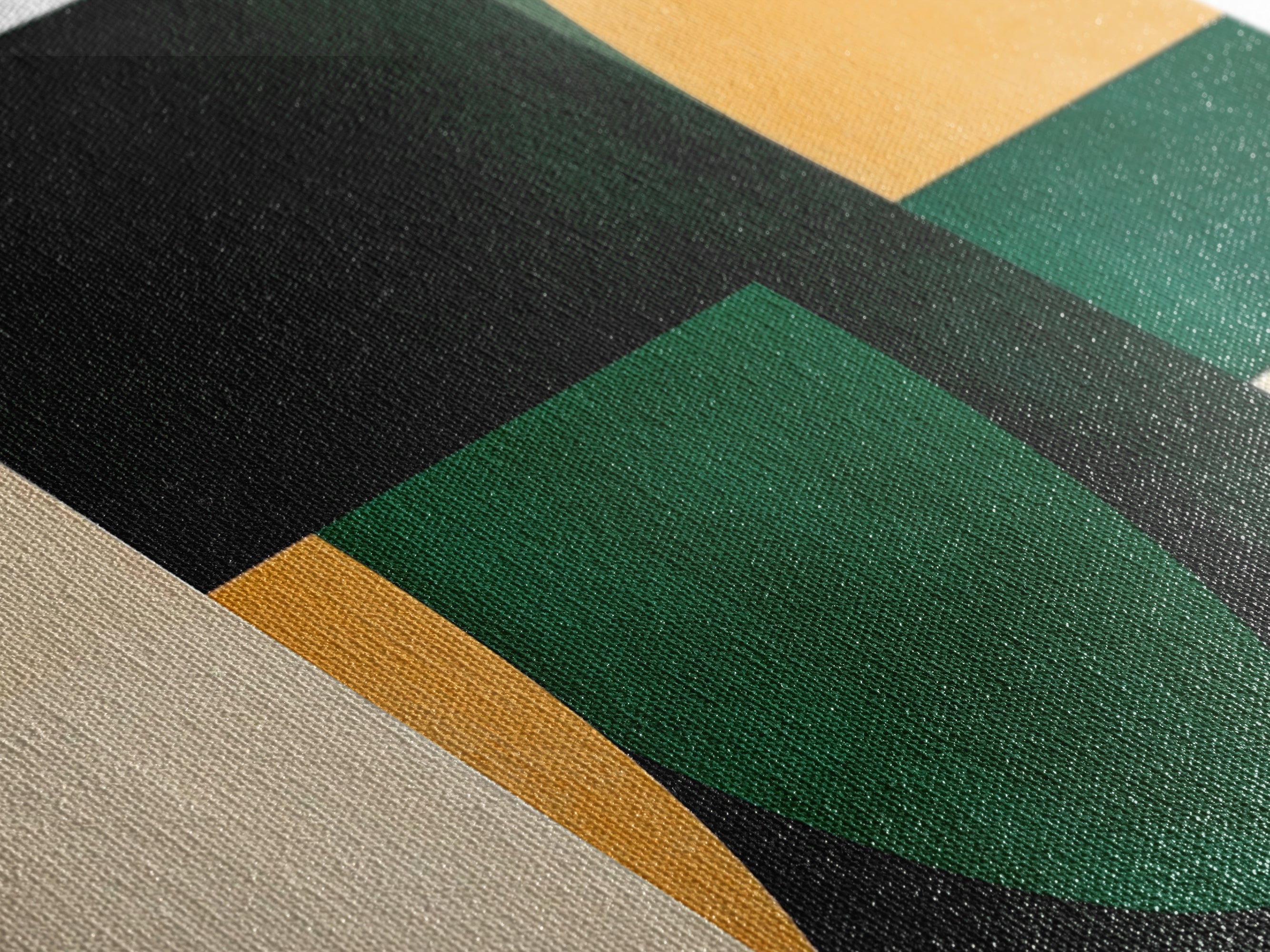 Squares and Circles, Geometric Pattern MCM Wall Art, Panoramic Framed Canvas Print, Wide and Narrow Art, Above Sofa living Room Wall Art