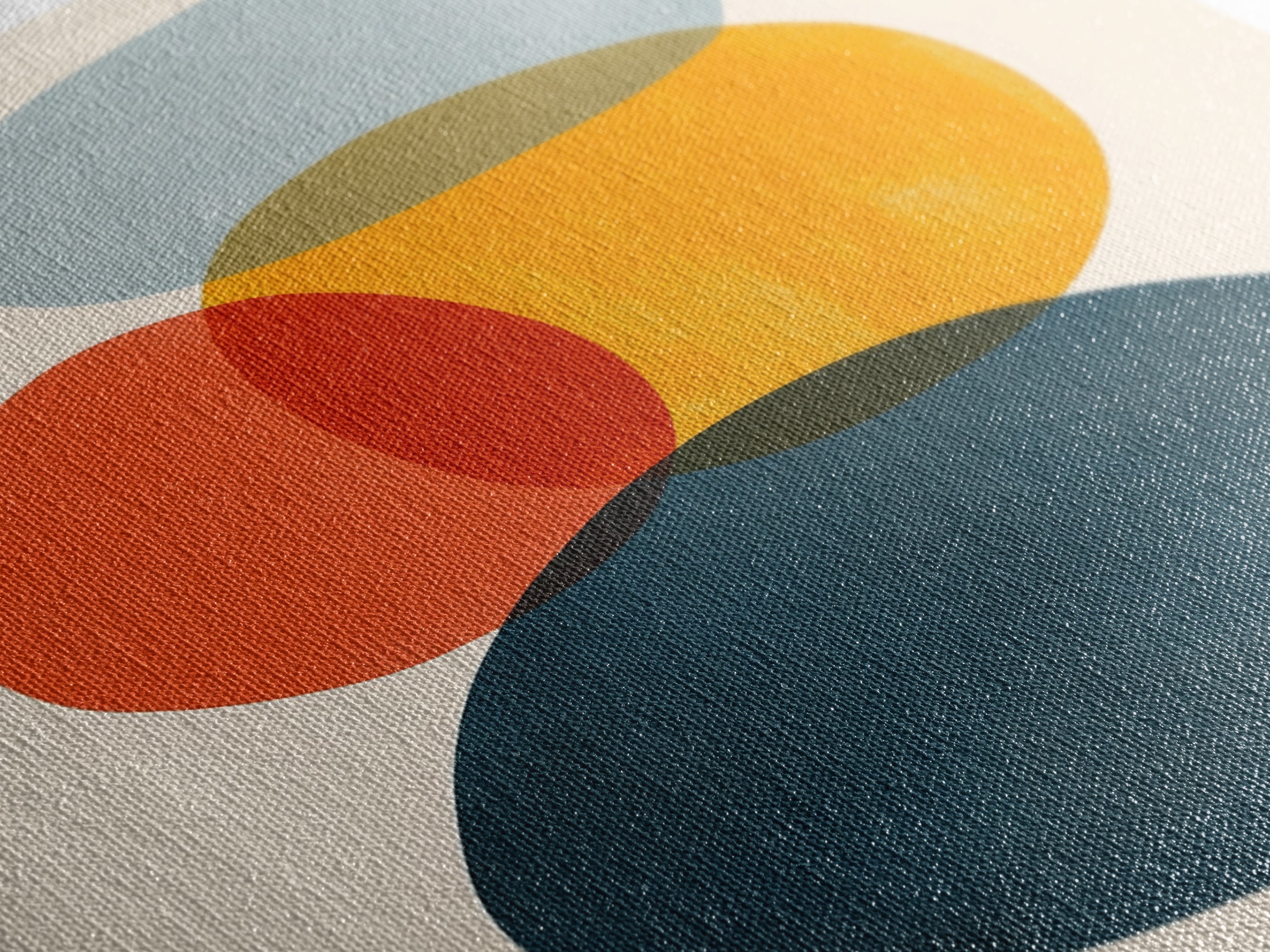 Mid Century Modern Abstract Wall Art Print, White Background Watercolor Spots On Canvas, Canvas Print, Modern Retro Living Room Art