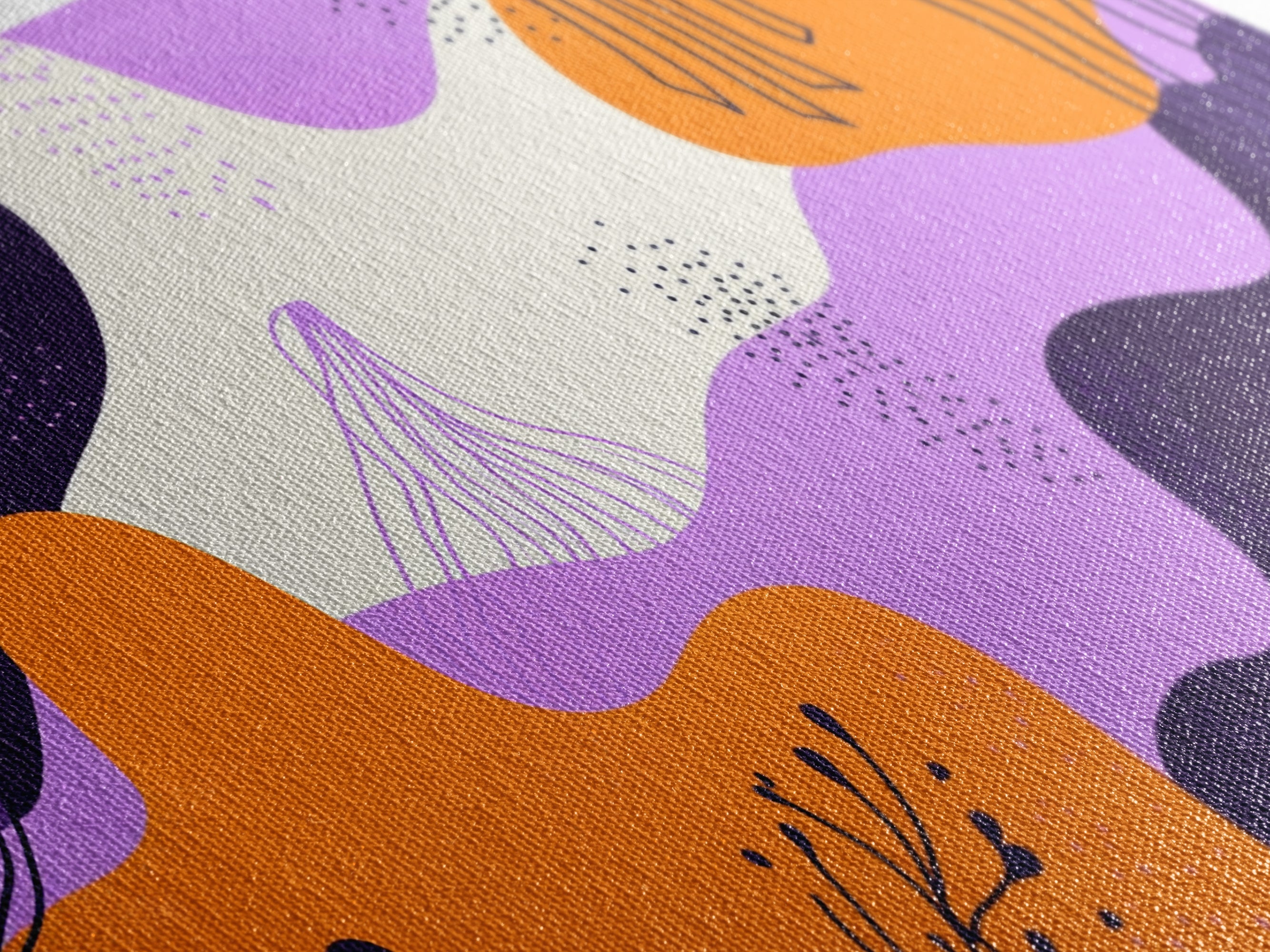 Purple And Orange Preppy Wall Art Framed Canvas Print, Retro 90s Style Wall Art