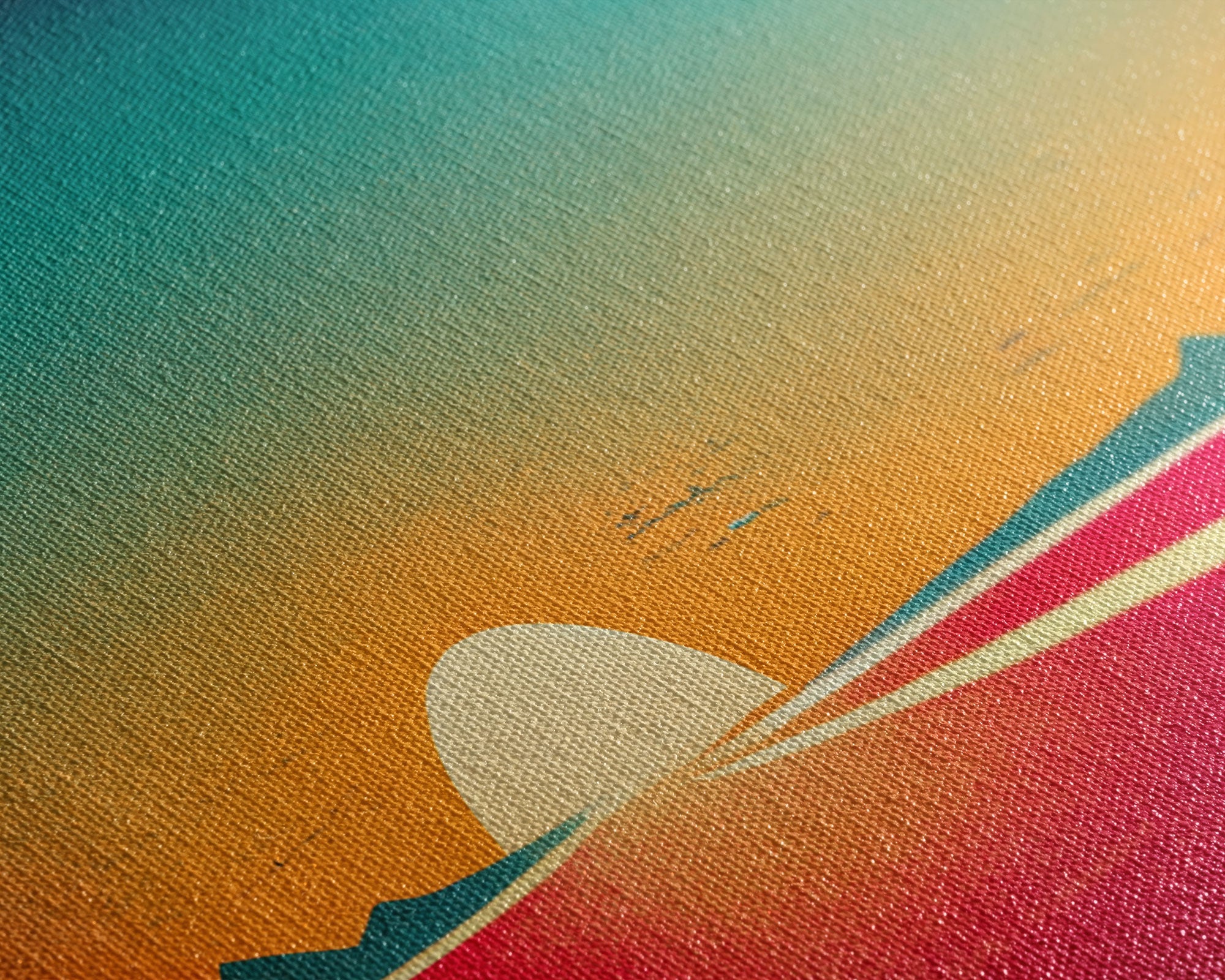 Art Deco Wall Decor, Wall Art, Framed Canvas Print, Retro Style Sunset Art, Scifi Wall Decor, 2 Suns