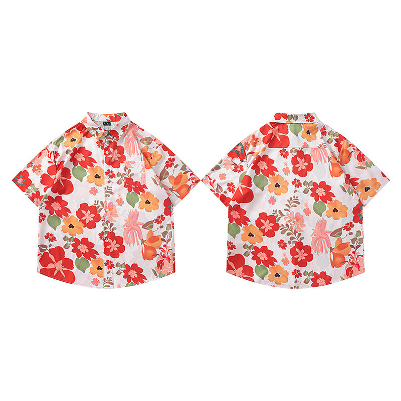 Shirt Men Retro Vintage Loose Casual Couple Shirt