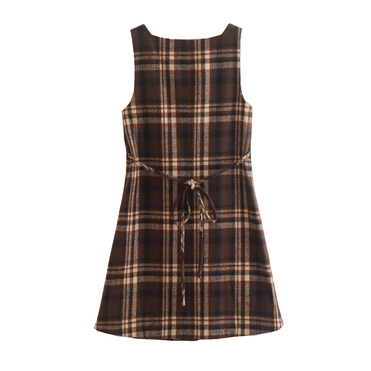 Vintage Forest Style Plaid Loose Dress