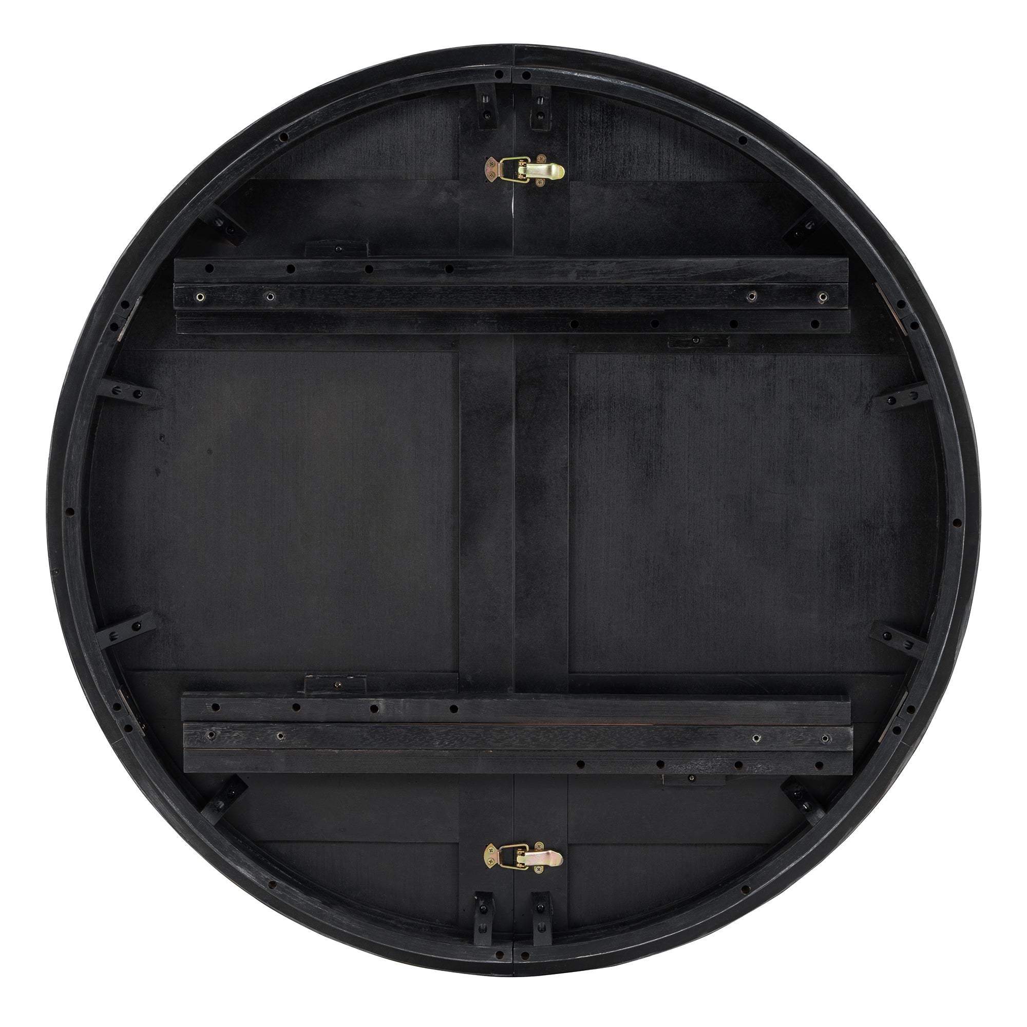 TREXM 5-piece retro functional cutlery set with 1 expandable dining table and 4 cushioned chairs with rattan backrests (espresso