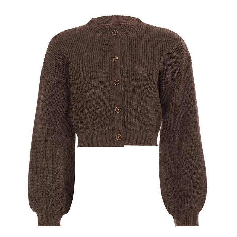 Retro Style Melange Casual Knit Cardigan,  Button-Down Open Front, Lazy Feel Versatile Knitted Top