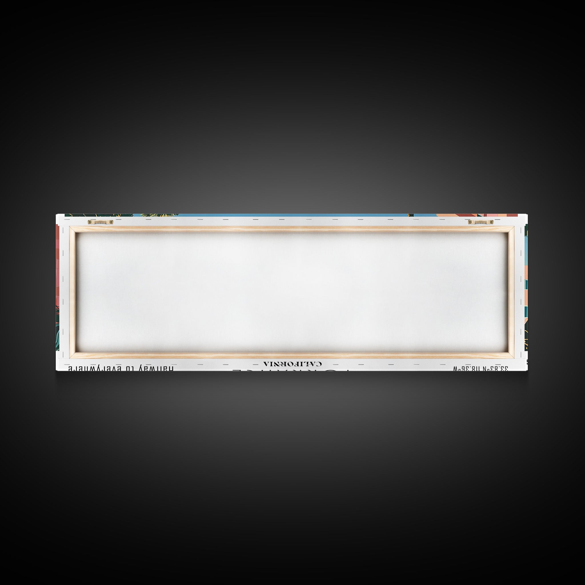 Torrance California Panoramic Wall Art, Mid Century Modern Framed Canvas Print, Retro Pop Art Travel Poster, Living Room and Office Decor