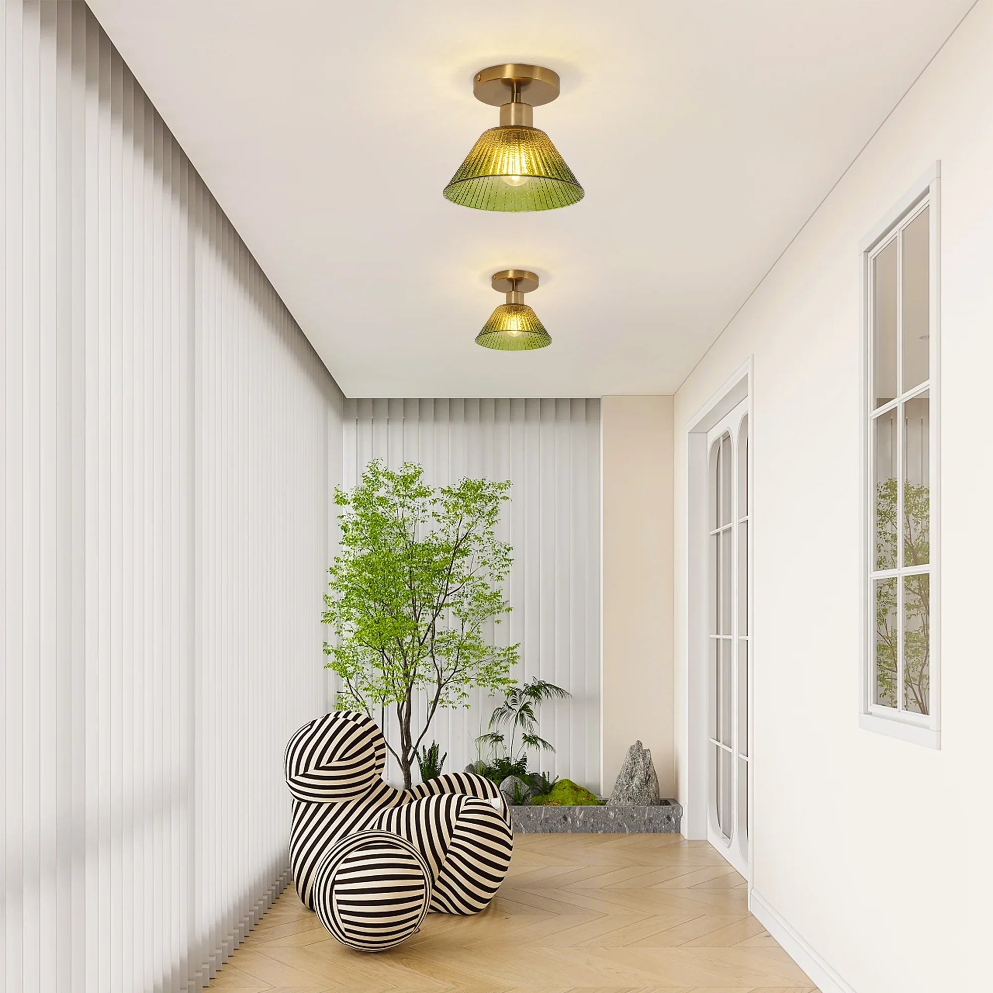 3.5 Inch Paula 1-Light Semi-Flush Mount Ceiling Light