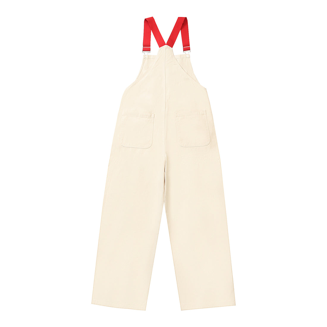 Retro Cartoon Embroidery Color Block Workwear Overalls Unisex Loose Straight Wide Leg Long Pants