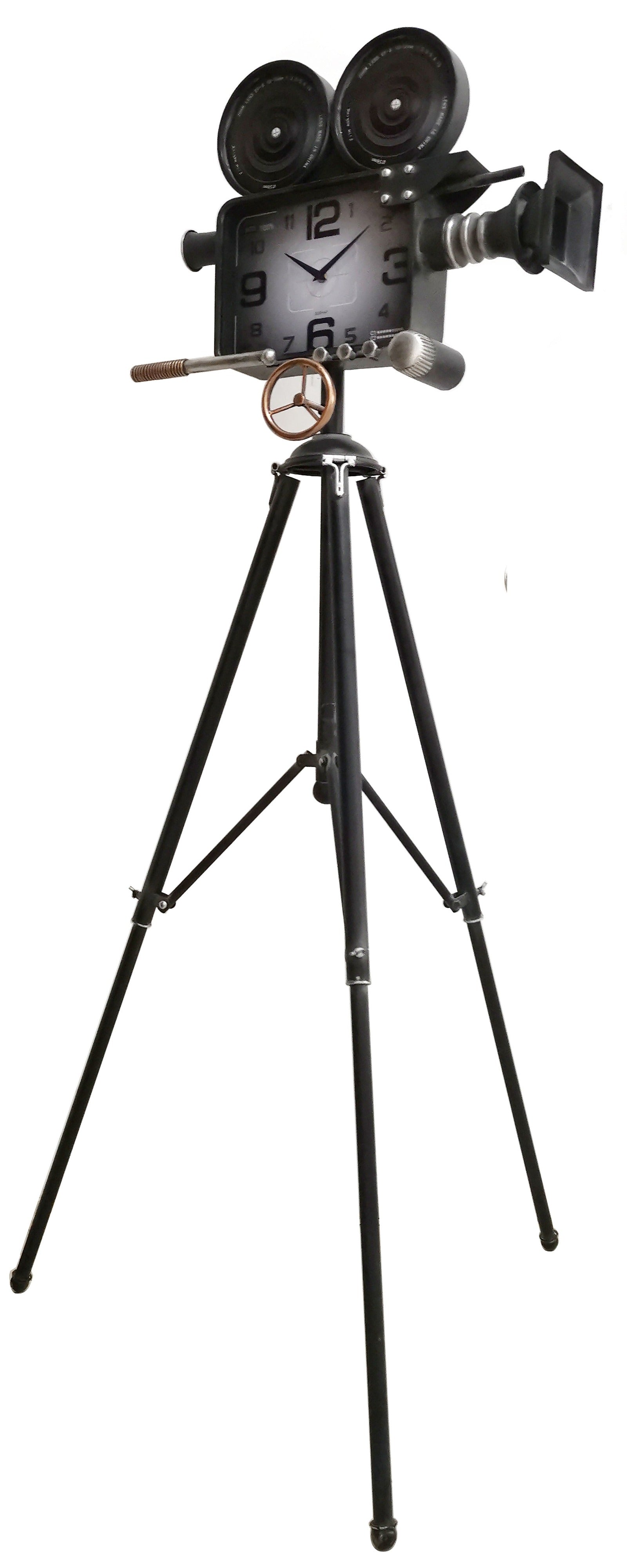 Vintage Movie Camera Miniature Ornamental Novelty Collectors Clock by Peterson Housewares & Artwares