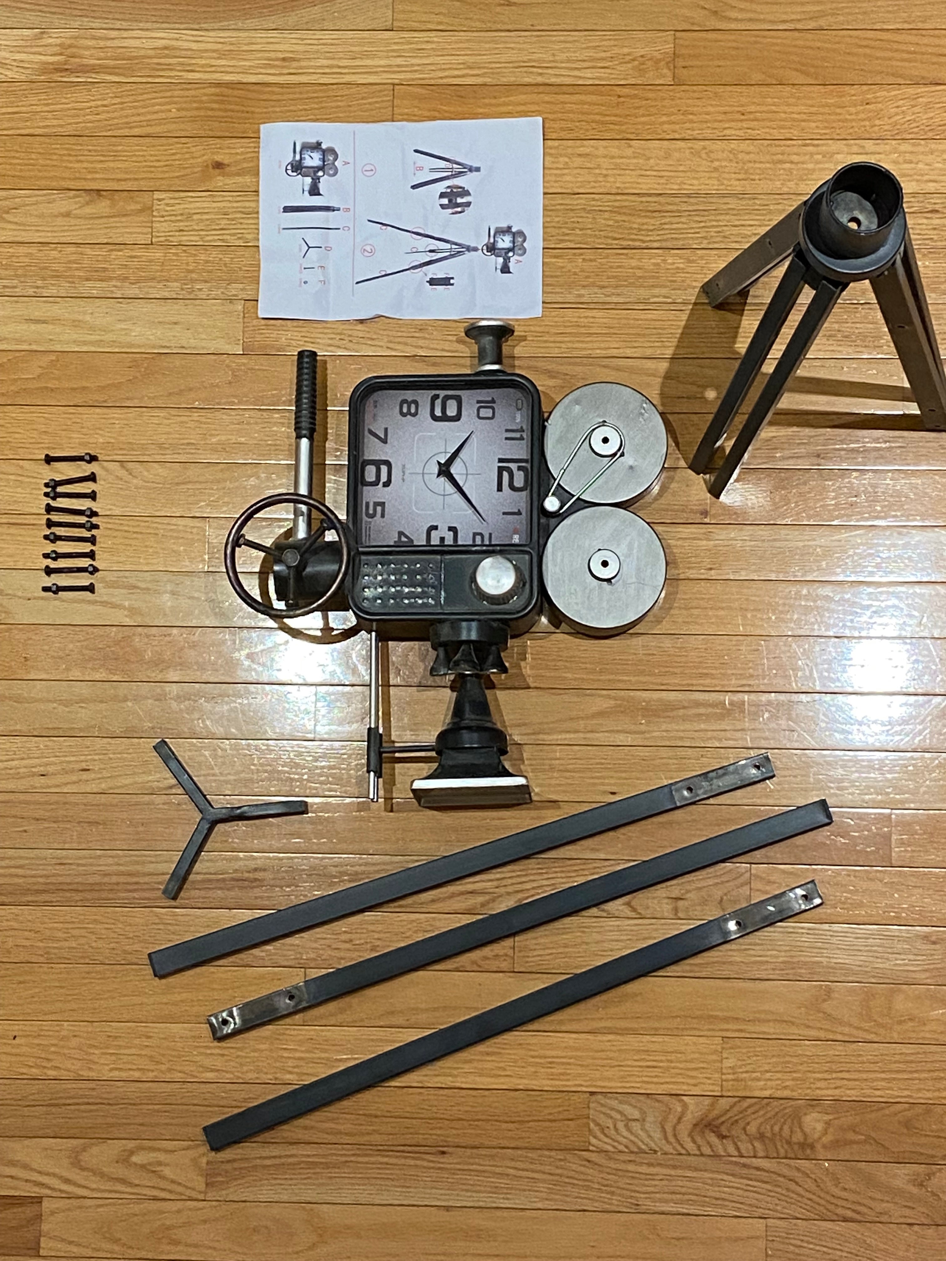 Vintage Movie Camera Miniature Ornamental Novelty Collectors Clock by Peterson Housewares & Artwares