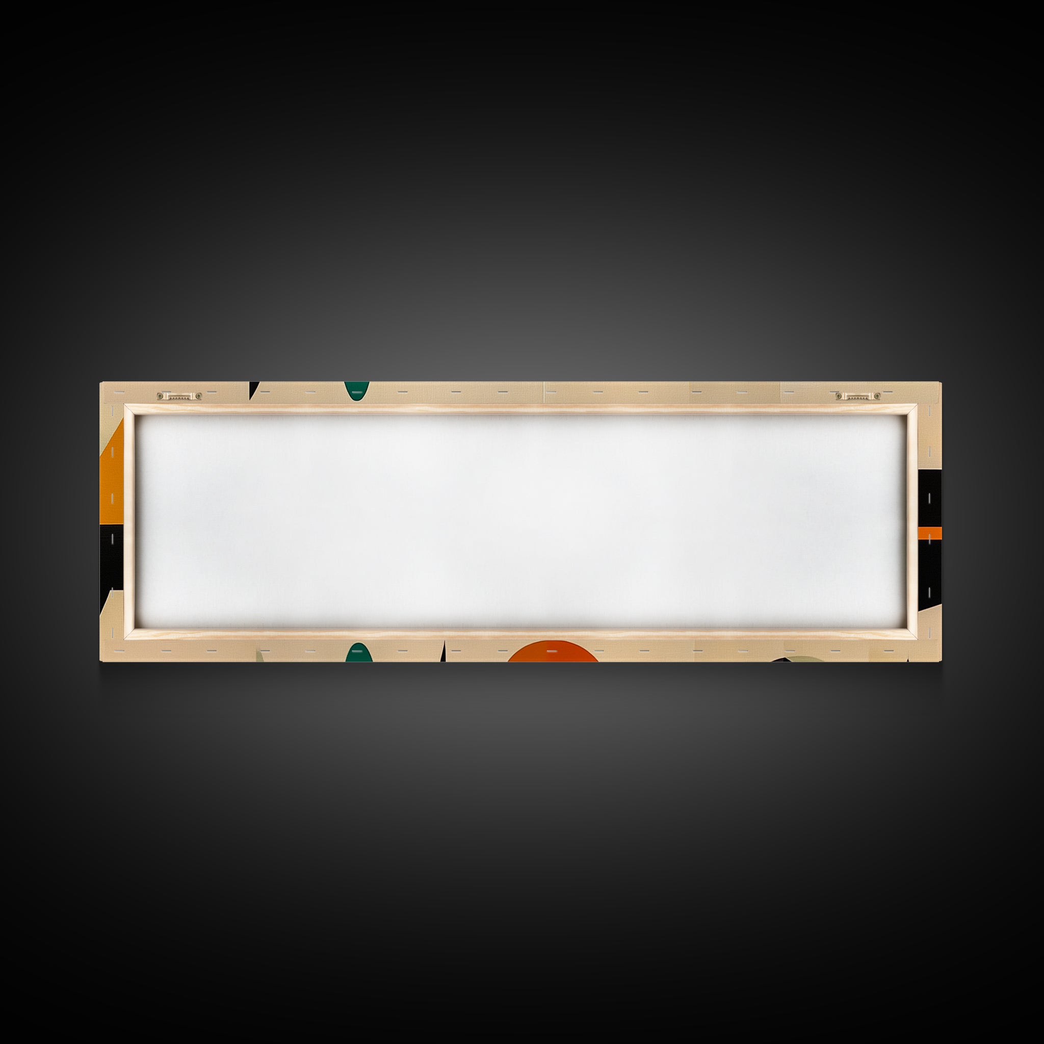 Mid-Century Modern Abstract Geometric Pattern Wall Art, Canvas Print, Wide Panoramic Wall Art For Living Room